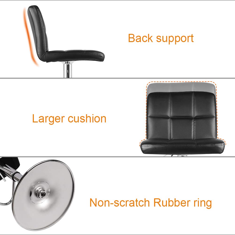 bigzzia Swivel Bar Stools Set of 2 - Adjustable PU Leather Counter Chairs