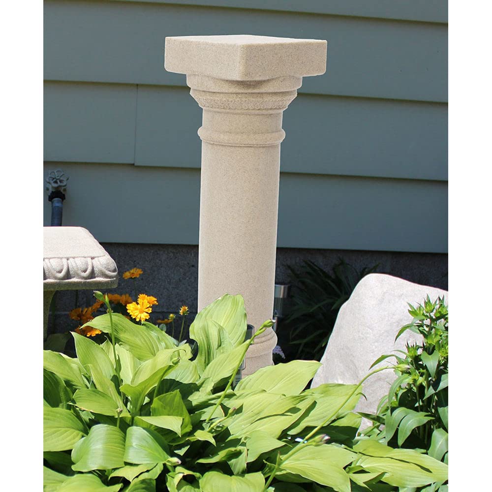EMSCO Group Greek Column Statue - 32" Resin Outdoor Garden Decor