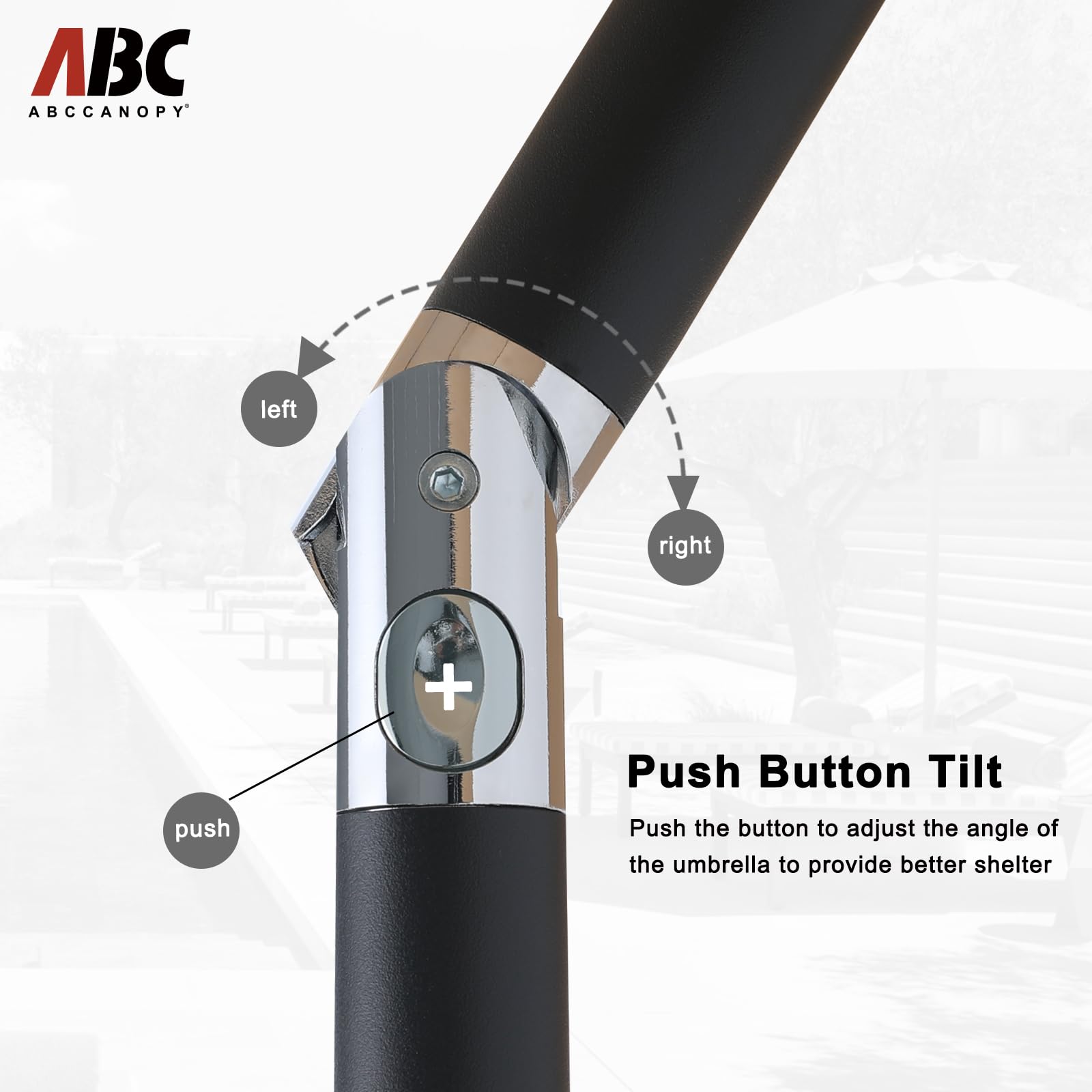 ABCCANOPY 2.3M Patio Market Umbrella | Tilt Aluminum Frame, 8 Ribs