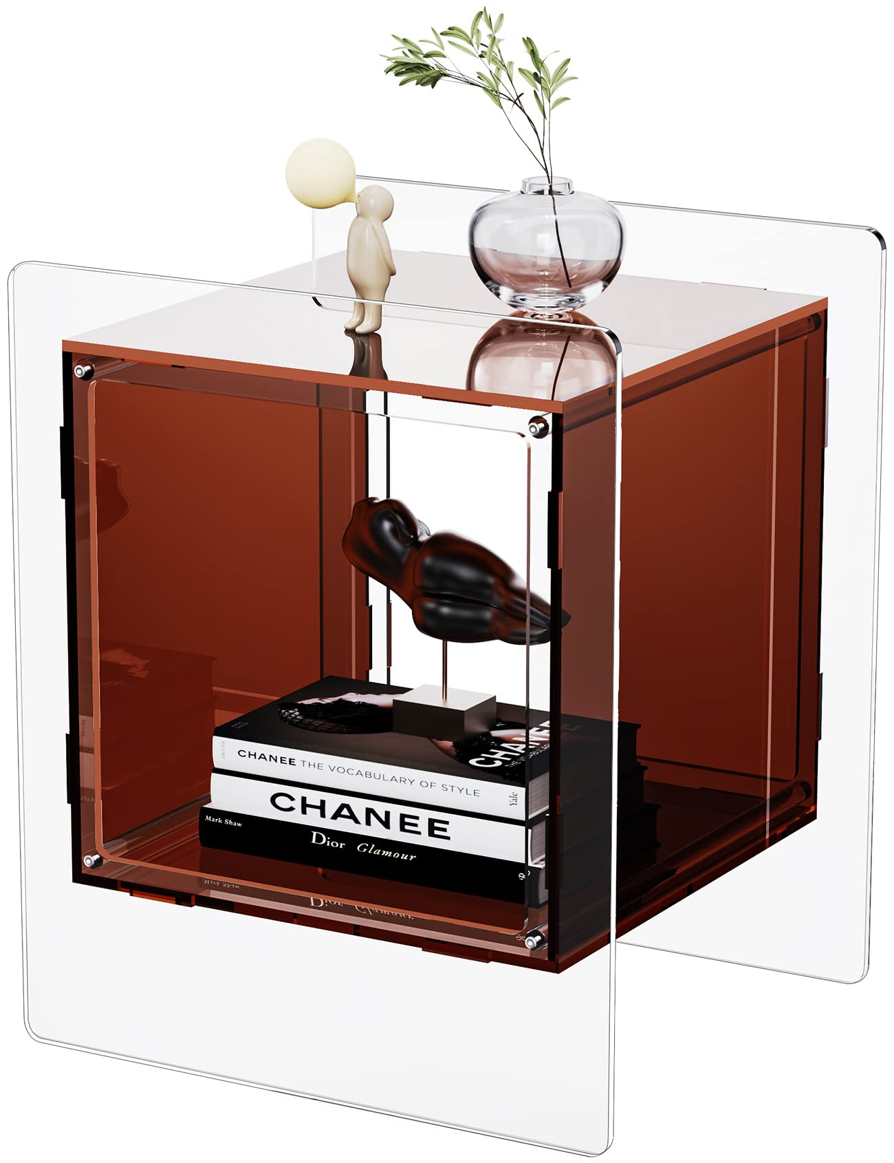 solaround Acrylic Side Table – Cube Nightstand & Record Player Stand