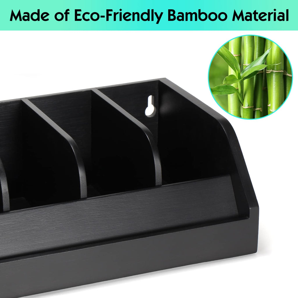 B4Life Bamboo Belt Organizer – 7 Compartment Display Case for Men