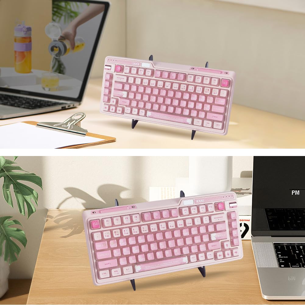CRASPIRE Acrylic Keyboard Display Stand 2-Tier Portable Keyboard Display Shelf Black Display Keyboard Holder Removable Keyboard Storage Holder for - image 5