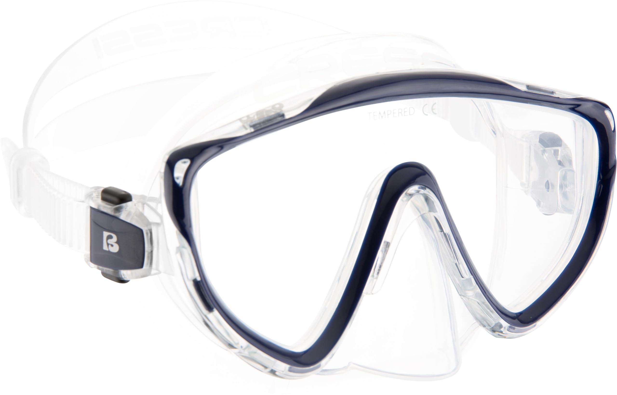 Cressi Tino & Scilla Adult Snorkeling Set - Dry Snorkel & Mask, Blue Navy