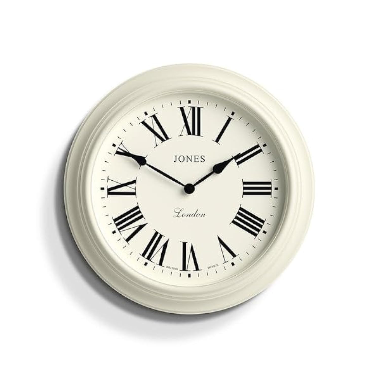 Jones Clocks Supper Club Wall Clock | 40cm Large Roman Numeral - Cream