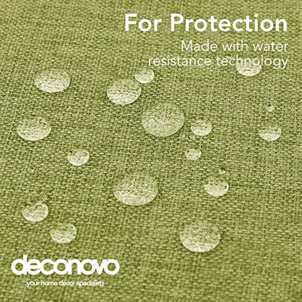 Deconovo Faux Linen Rectangle Tablecloth - Water Resistant Green 54x108in