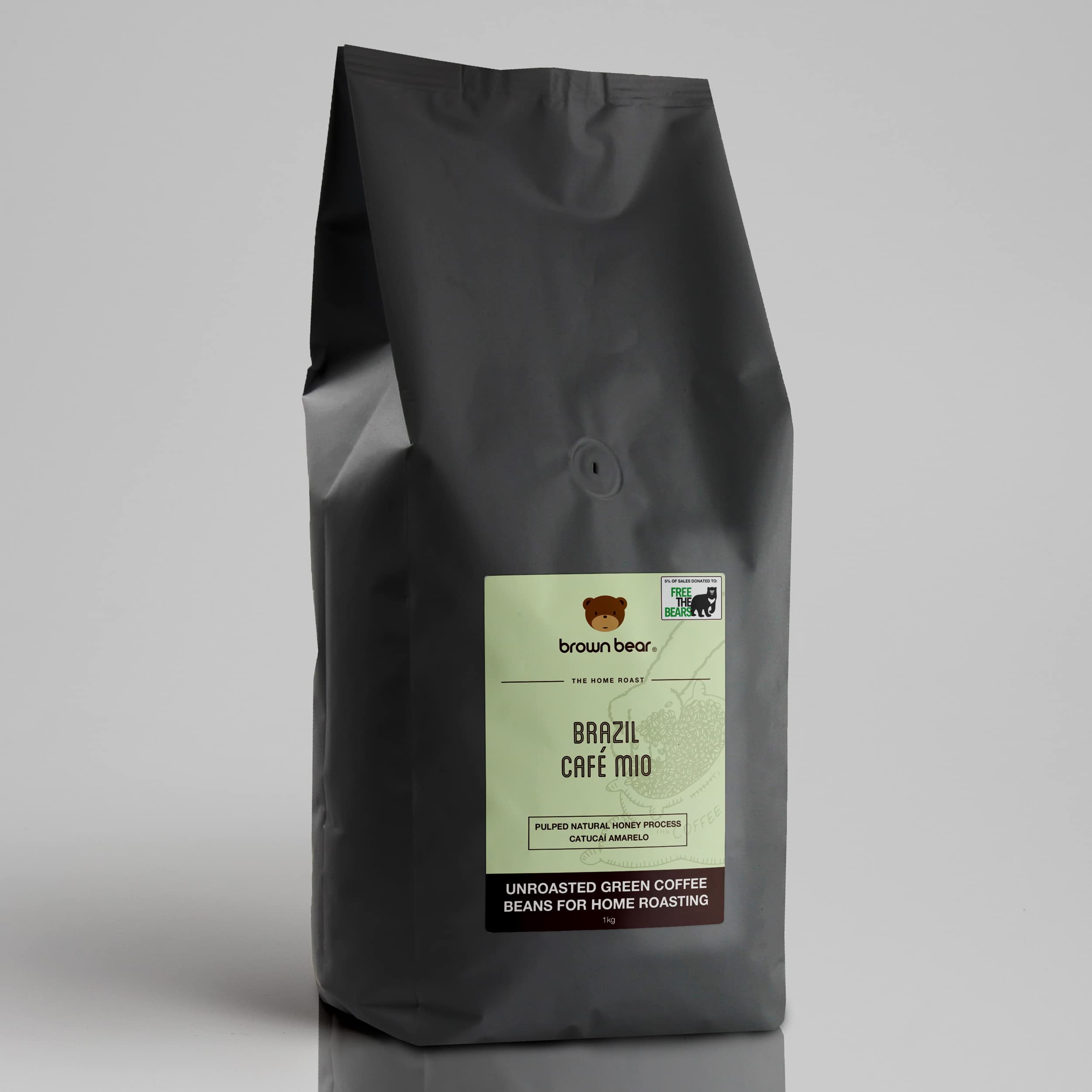Brown Bear Green Coffee Beans 1kg – Raw Unroasted Brazil Cafe Mio
