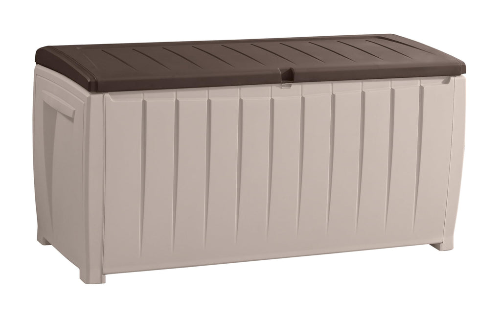 Keter Novel Outdoor Garden Storage Box - 340L Plastic Deck Chest, Beige