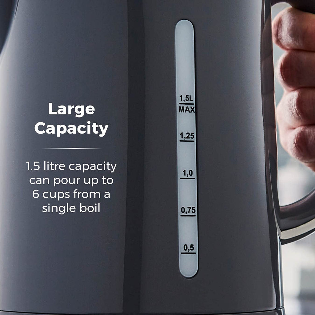 Tower Belle Jug Kettle – 1.5L Rapid Boil 3000W Electric Kettle, Graphite