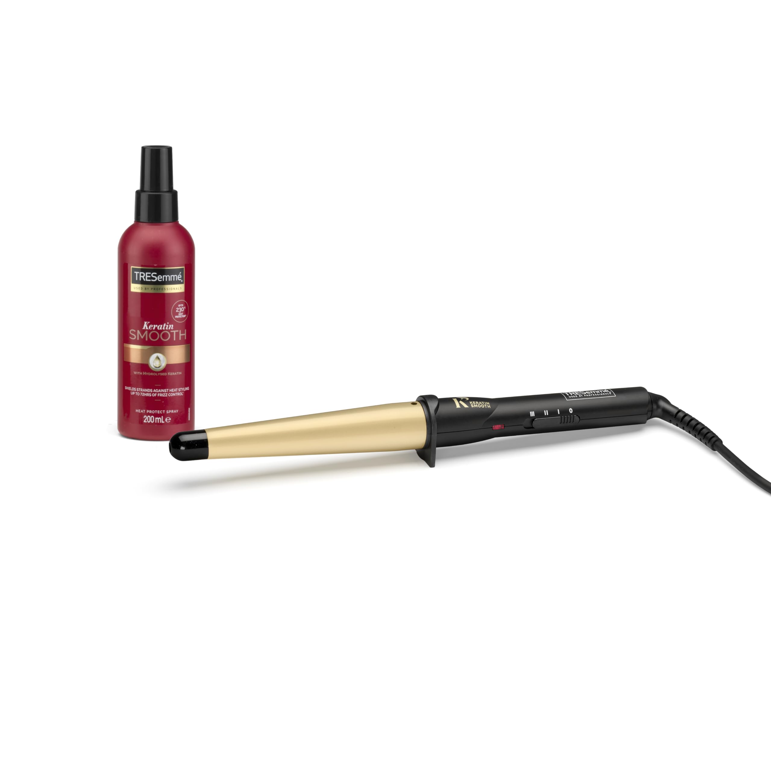 TRESemmé Keratin Smooth Waving Wand - Ceramic Hair Curler with Spray