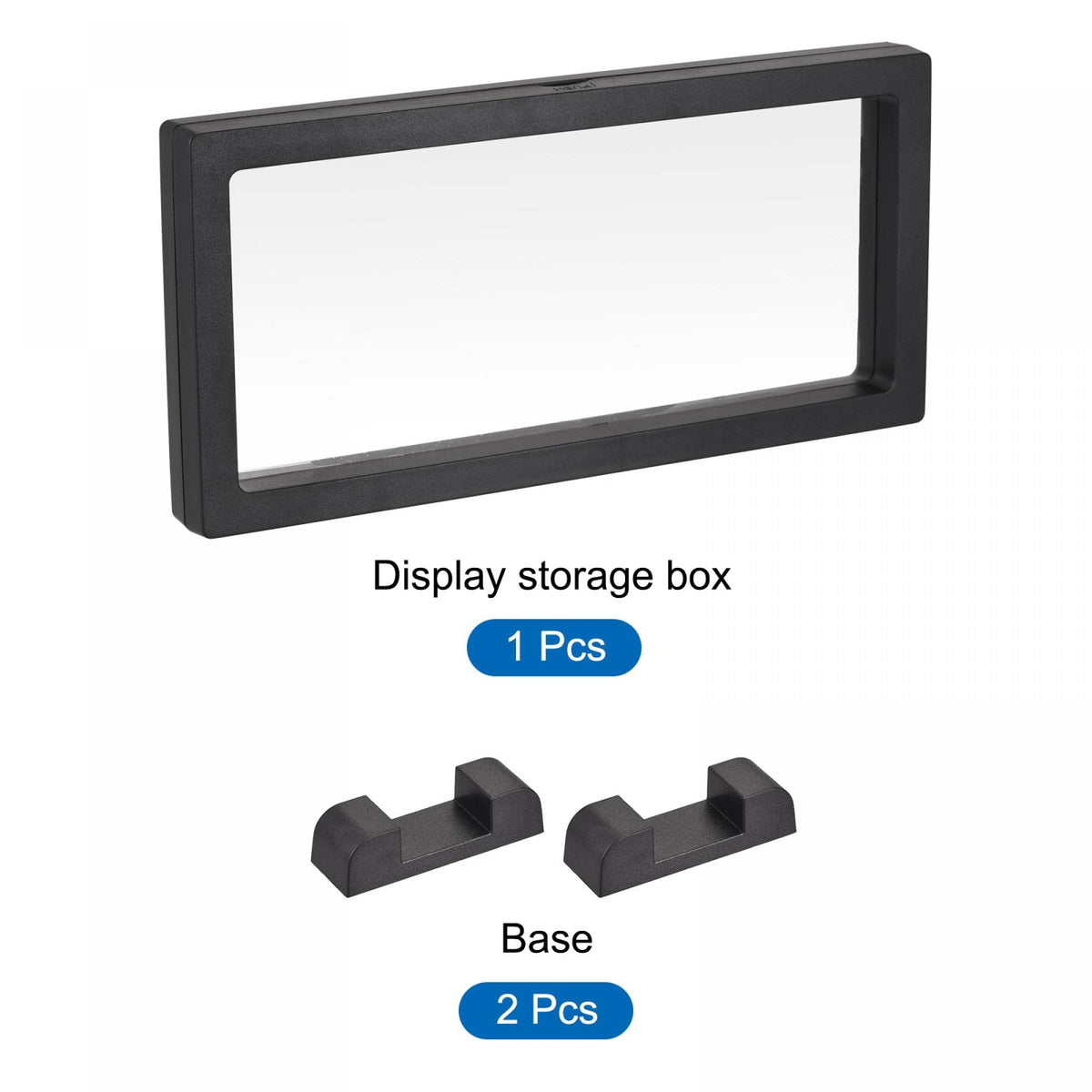 sourcing map Floating Thin Film Display Box with Base 23cm x 11cm x 2cm Black - image 3