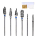 Dophee 6PCS Tungsten Carbide Nail Drill Bits Set | 3/32 Inch Manicure Tools