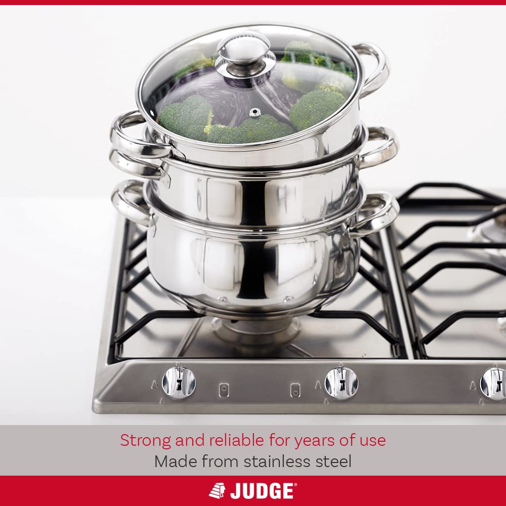 Judge Essentials 3 Tier Stainless Steel Steamer 18cm | Induction Ready