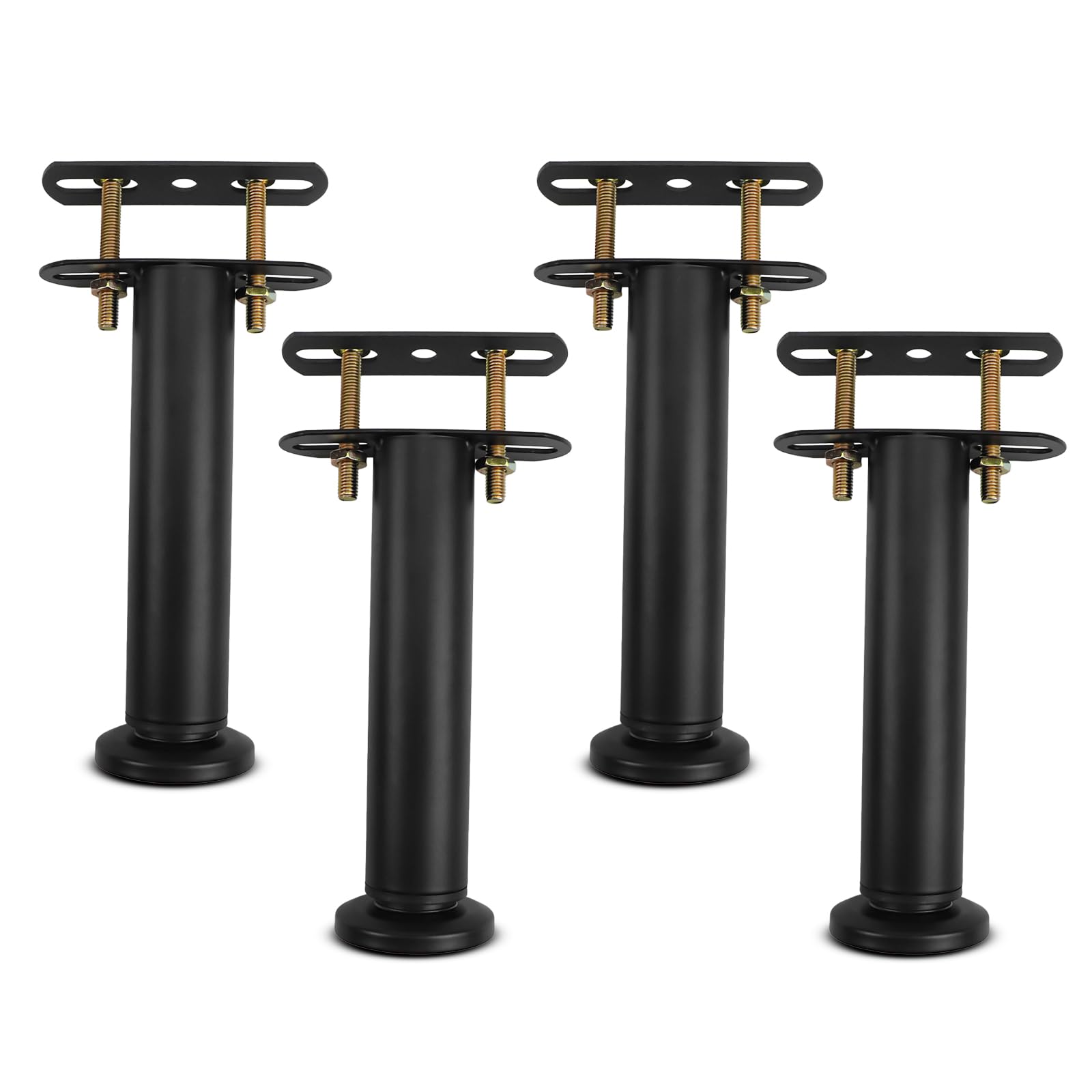 Heavy Duty Metal Adjustable Bed Support Legs - Black, 4 Pcs