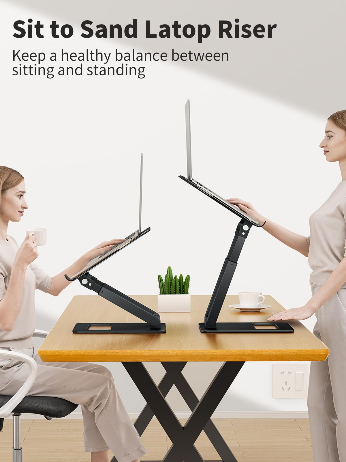 Jolof Store Ergonomic Laptop Stand – Adjustable Aluminum Riser, Black