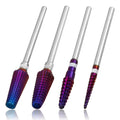 Mesee 4Pcs 5-in-1 Tungsten Carbide Nail Drill Bit Set | 3/32" Purple Efile