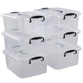 Bringer 6-Pack 8 L Clear Plastic Storage Boxes, Clear Latch Boxes - image 1