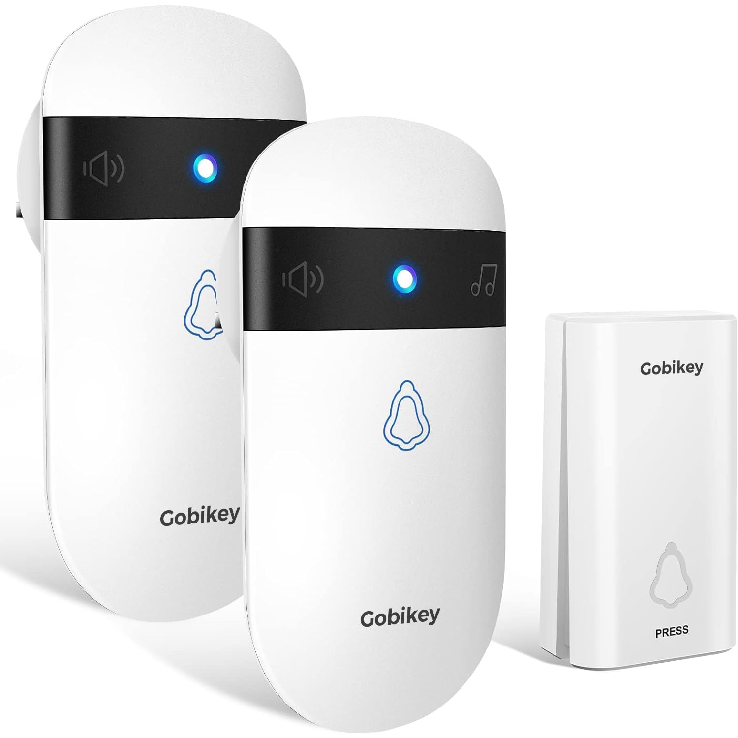 Jolof Store Self-Powered Wireless Doorbell | IP55 Waterproof & 2 Receivers