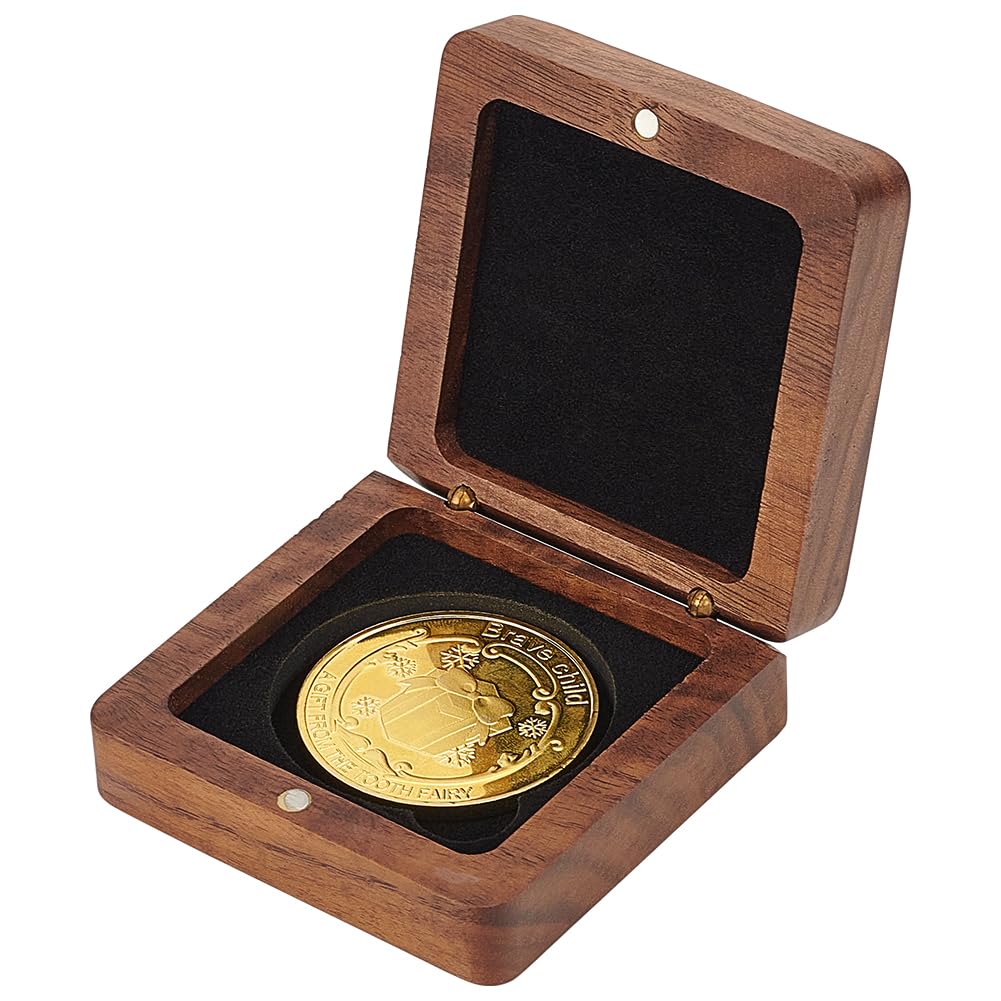 FINGERINSPIRE Wood Challenge Coin Display Box With Black Velvet Inside - image 1