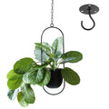 VDYXEW Metal Hanging Planter – Modern Black Ceiling Flower Pot for Indoor