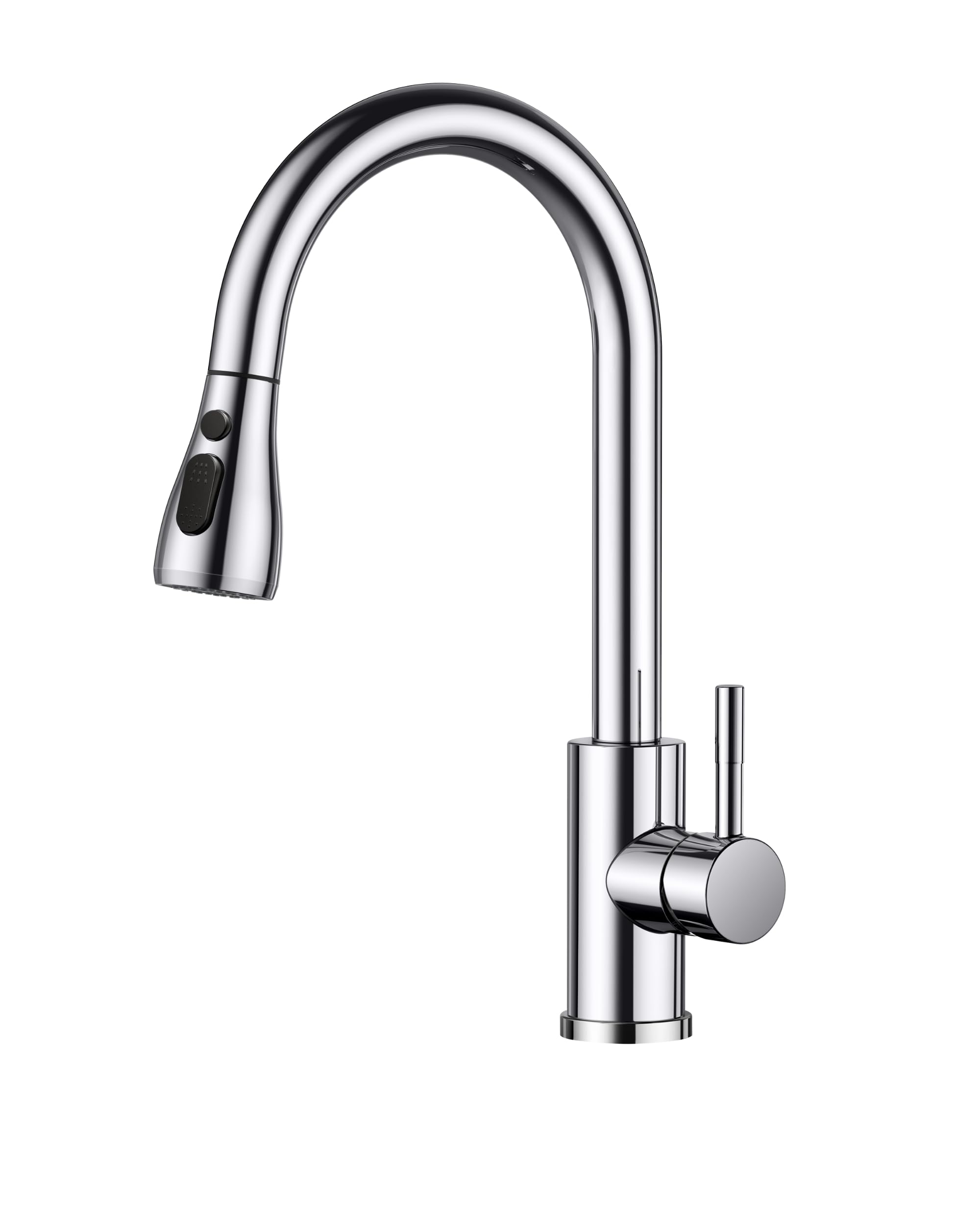 FORIOUS Kitchen Mixer Tap | High Arc Pull Down Sink Faucet - Polished Chrome