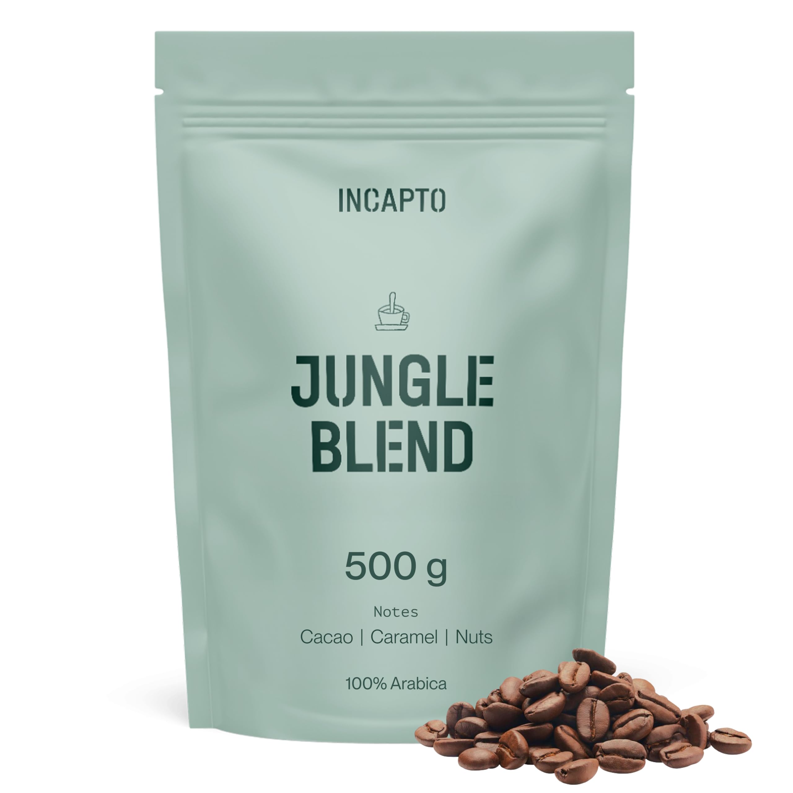 Incapto Jungle Blend Medium Roast Whole Bean Arabica Coffee - 500g