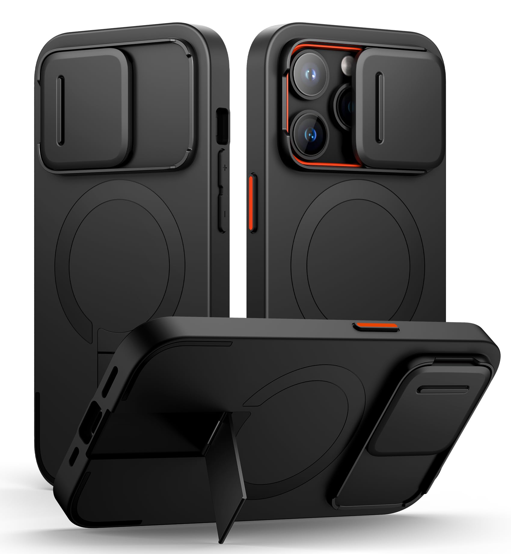 SURITCH iPhone 14 Pro Magnetic Case with Slide Camera Cover & Kickstand