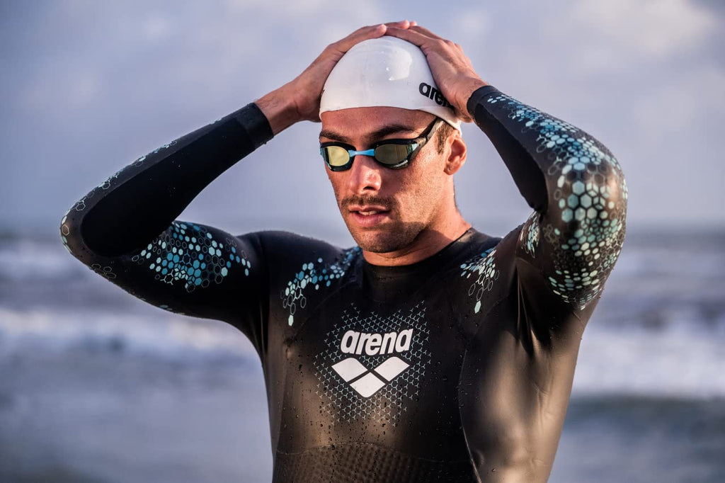 Arena 3D Soft USA Racing Swim Cap | 100% Silicone Hydrodynamic White