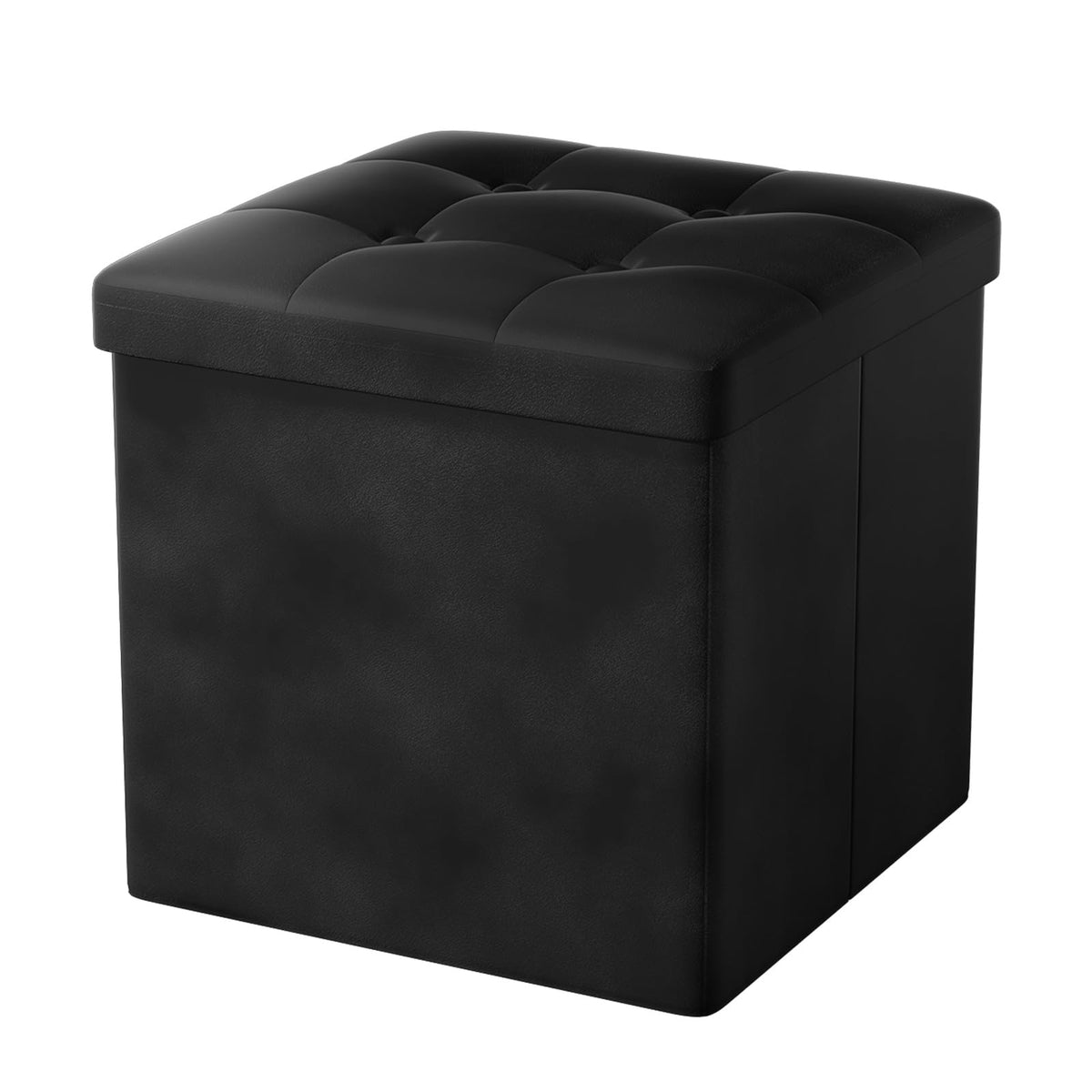 Oak & Tea Storage Ottoman, Foldable Storage Bench, Small Footrest, Cube Storage Unit, 1 Storage Boxes with Lid, Footstool - image 1