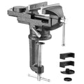 TEENO 70mm Table Vise | 360° Swivel Base Cast Steel Bench Clamp