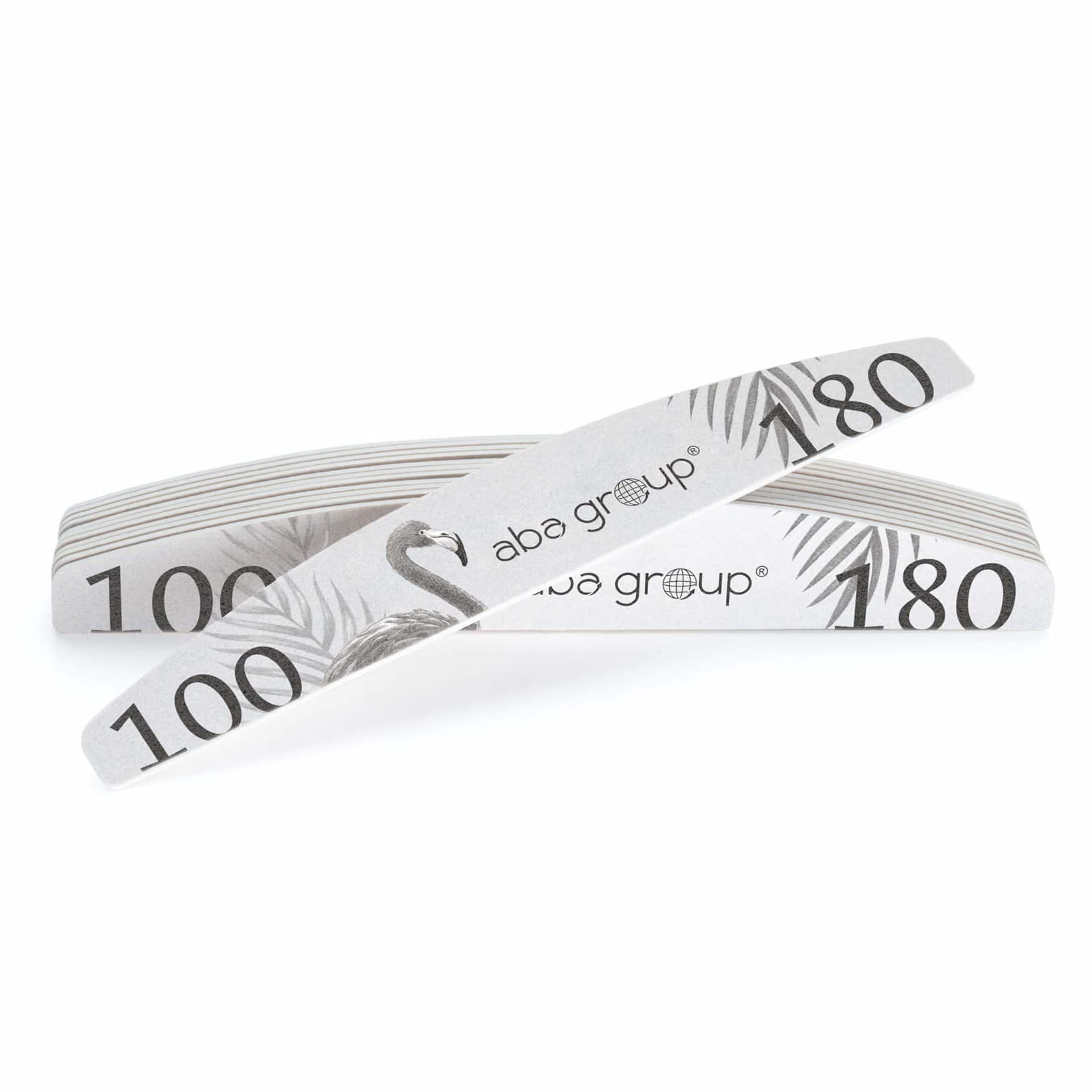 ABA Group 25 Pack Half Moon Professional Nail Files, 100/180 Grit