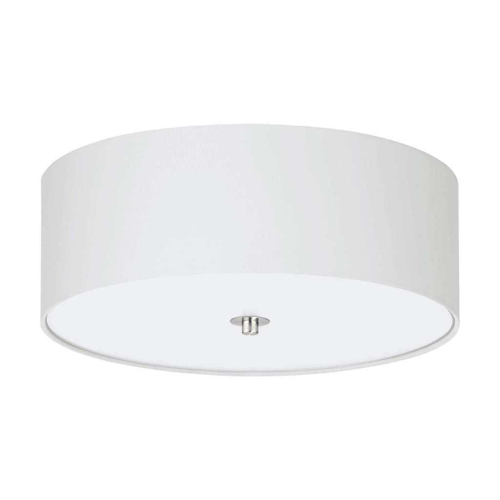 EGLO Pasteri 3-Bulb Flush Mount Ceiling Light | White Fabric & Steel