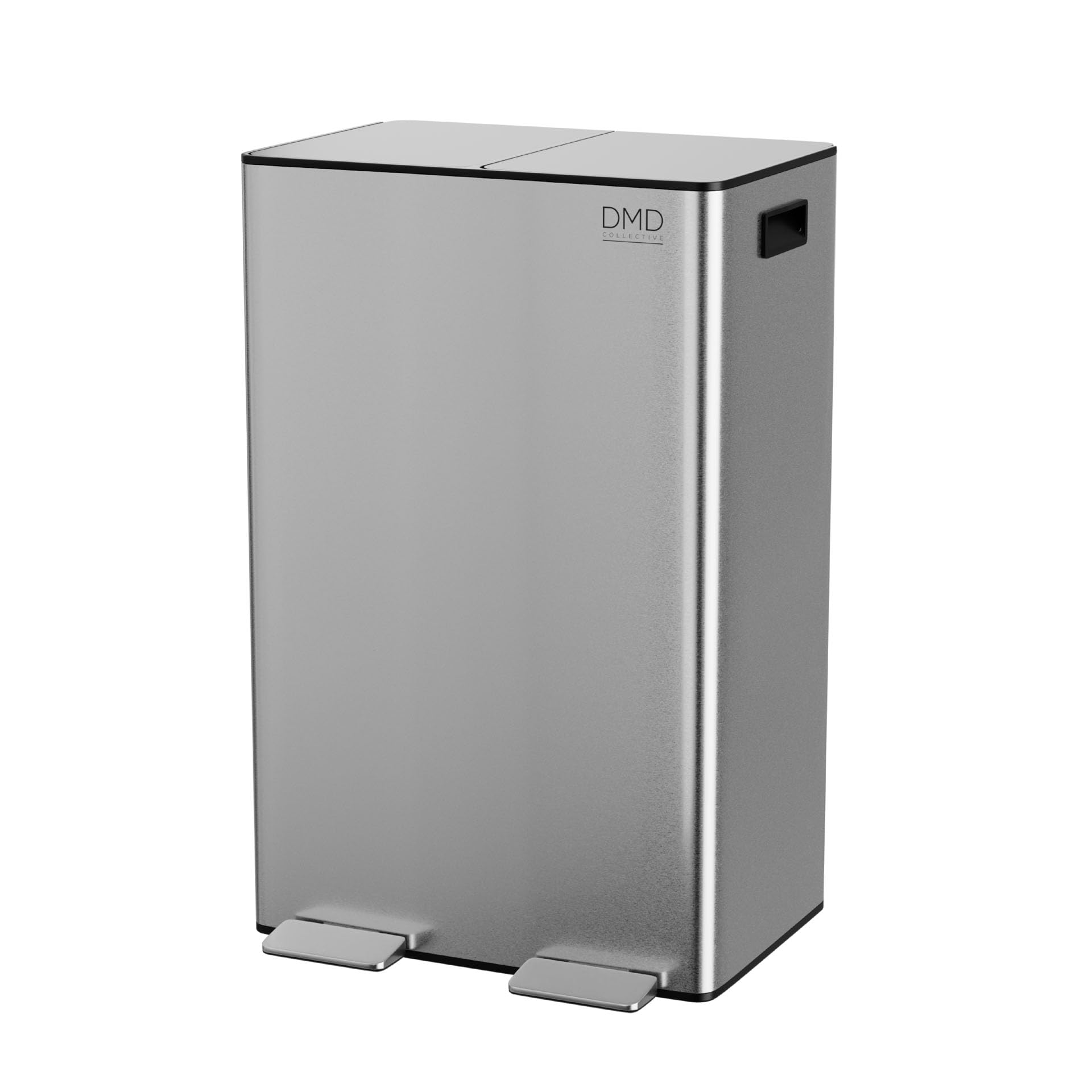 DMD 60L Dual Stainless Steel Recycling Bin with 3L Compost Bin