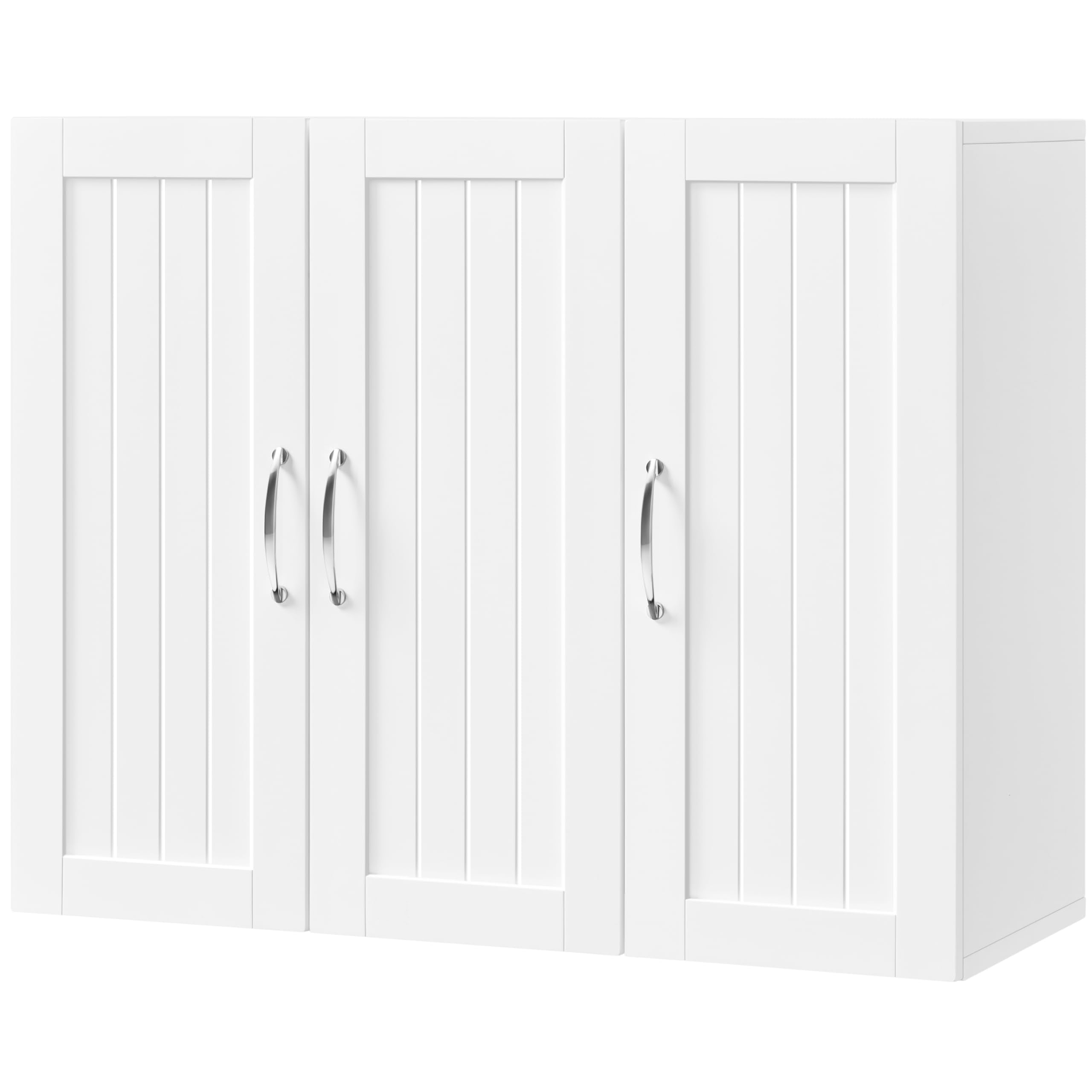Yaheetech 3-Door Bathroom Wall Cabinet | White Storage Cupboard