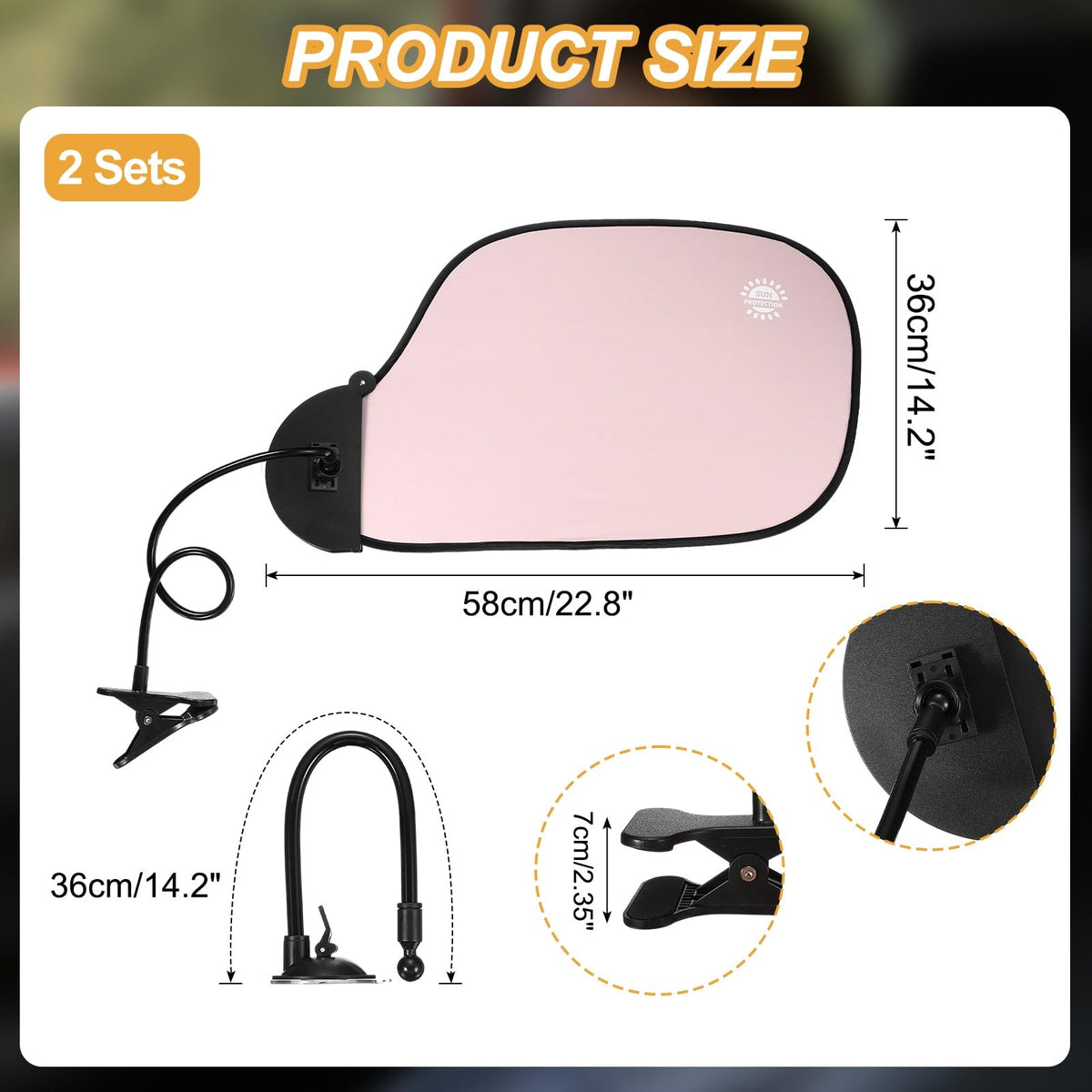 PATIKIL 2Pcs Desk Shade, 22.8" Adjustable Cubicle Shade with Suction Cup and Clip Portable Foldable Cubicle Light Shield for Block Overhead Light - image 2