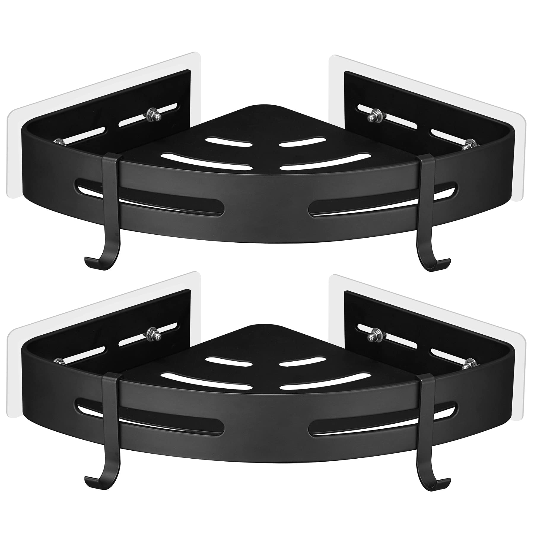 GRICOL 2-Tier Corner Shower Caddy – No-Drill Metal Bathroom Shelf