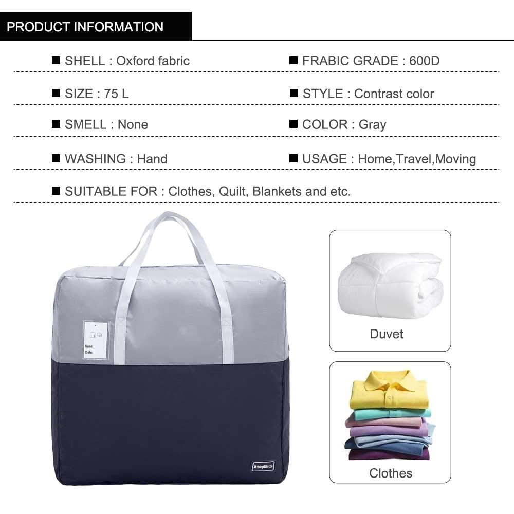 75L Oxford Cloth Storage Bags | 6-Pack Large Duvet Organizers