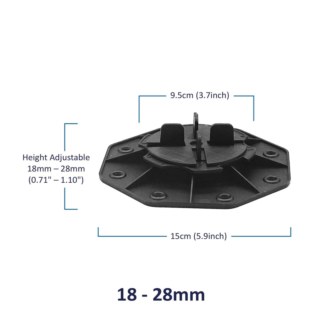 Nicoman Adjustable Tile & Paver Support Pedestal – Height Adjustable, Black Heavy-Duty Plastic, Paving Leveling & Drainage System - image 2