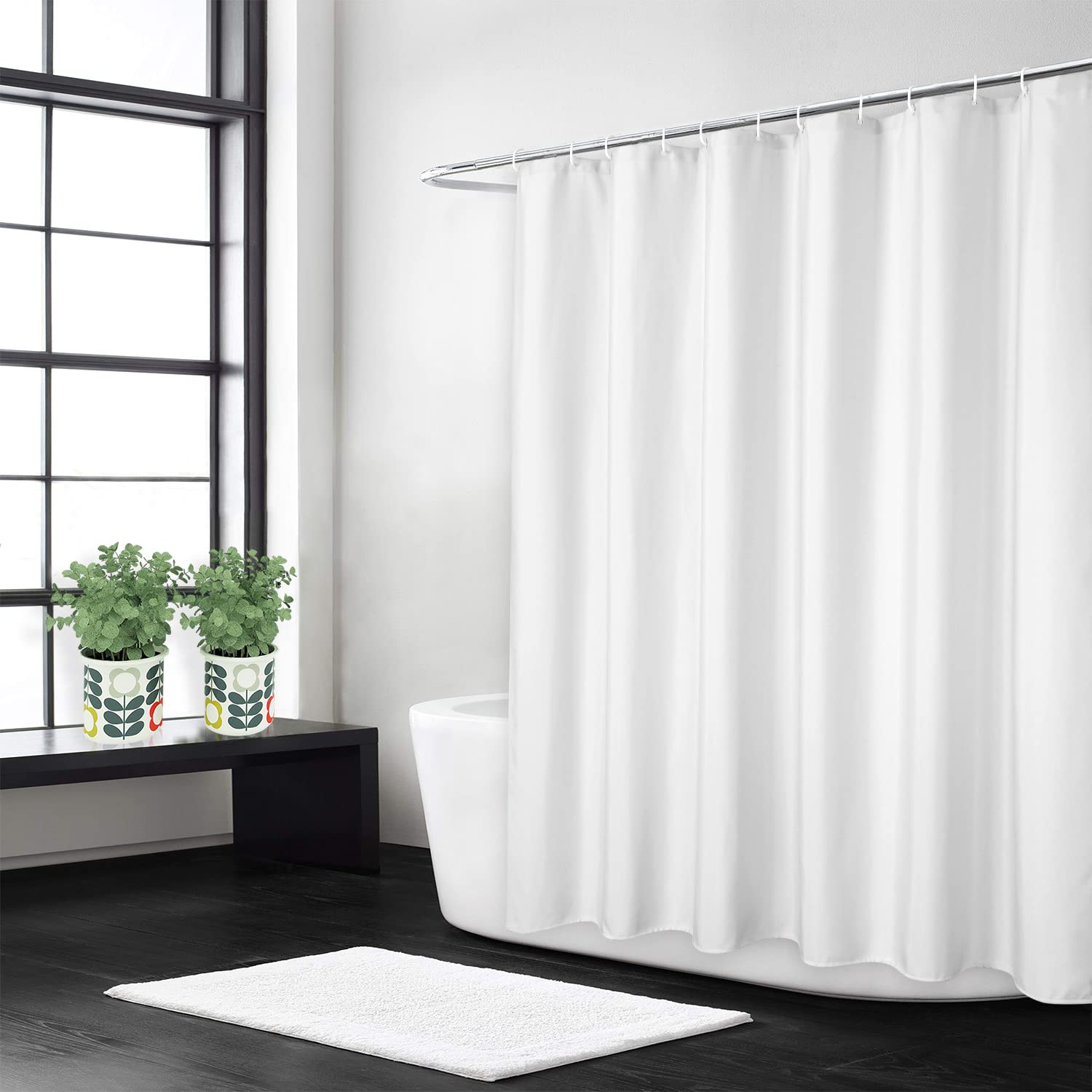Jolof Store Heavyweight Fabric Shower Curtain - Hotel Luxury White