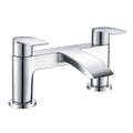 Hapilife Waterfall Bath Mixer Tap | Chrome Dual Lever Deck Mounted