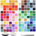 EuTengHao 3mm Glass Seed Beads Kit | 36000pcs 144 Colors Jewelry Making