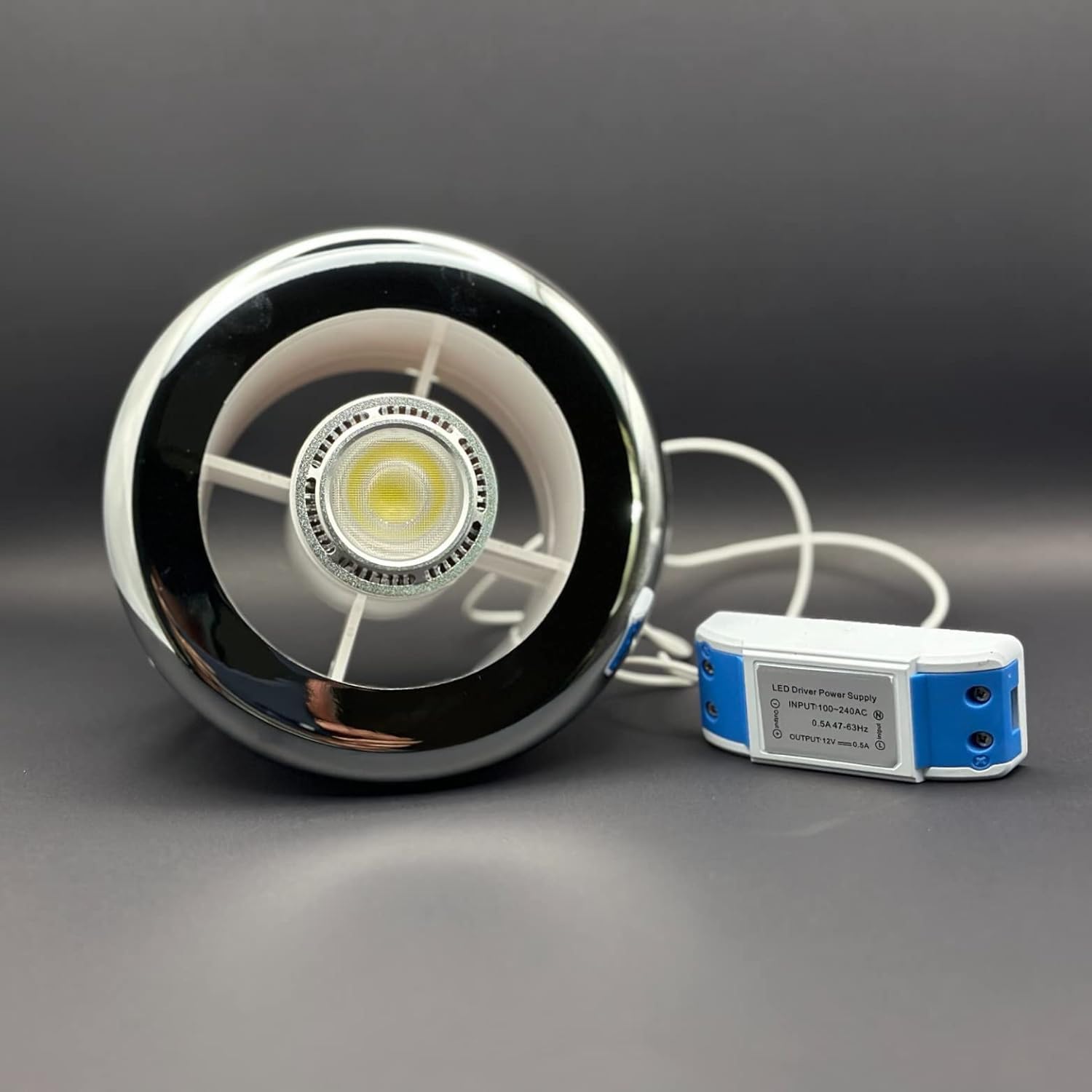 AirTech-UK 4" LED Bathroom Air Vent with Chrome & White Grille - 3W