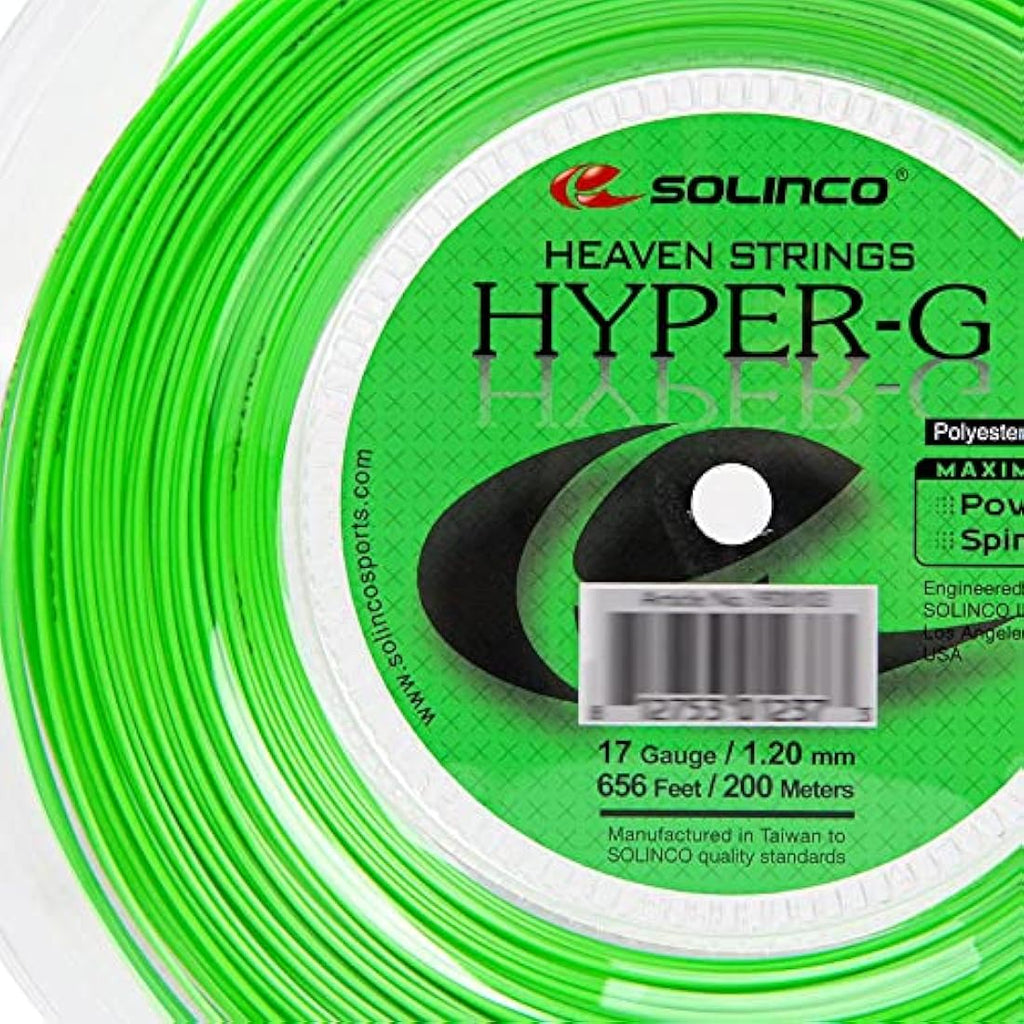 Solinco Hyper-G Tennis String Reel | 16L 1.25mm Co-Polyester - Green