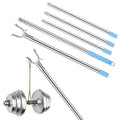 PRETYZOOM Adjustable Clothes Pole Telescoping Reach Stick Detachable Clothes Drying Rod for Wardrobe and High Reach Clotheslines Sky-Blue - image 1