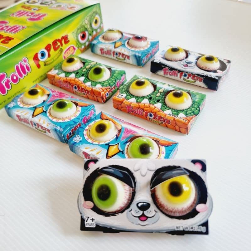 Trolli Pop Eye Sour Fruit Gummy Candy - Funny Animal Snacks - 7 Pieces