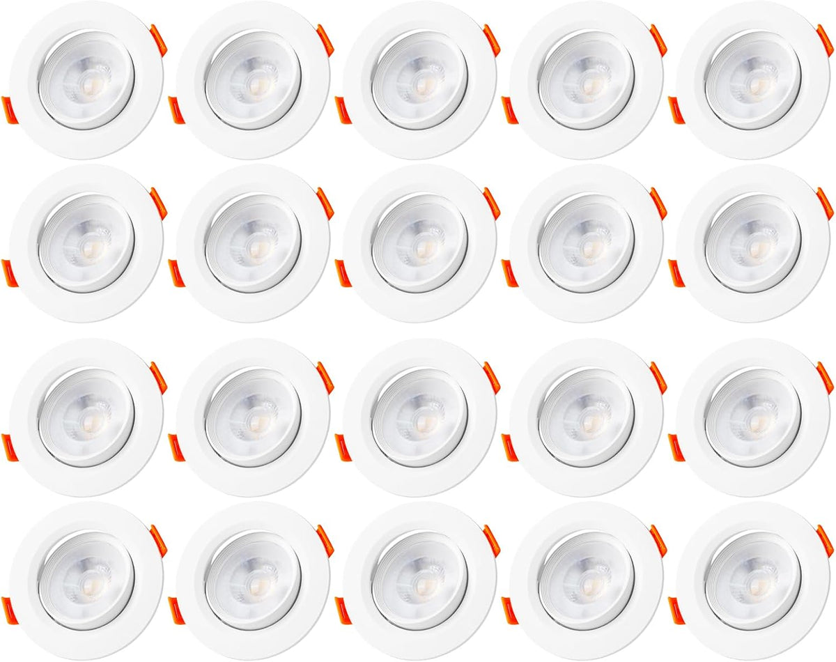 Ultra Slim LED Recessed Downlights | 3000K Warm White | 20 Pack