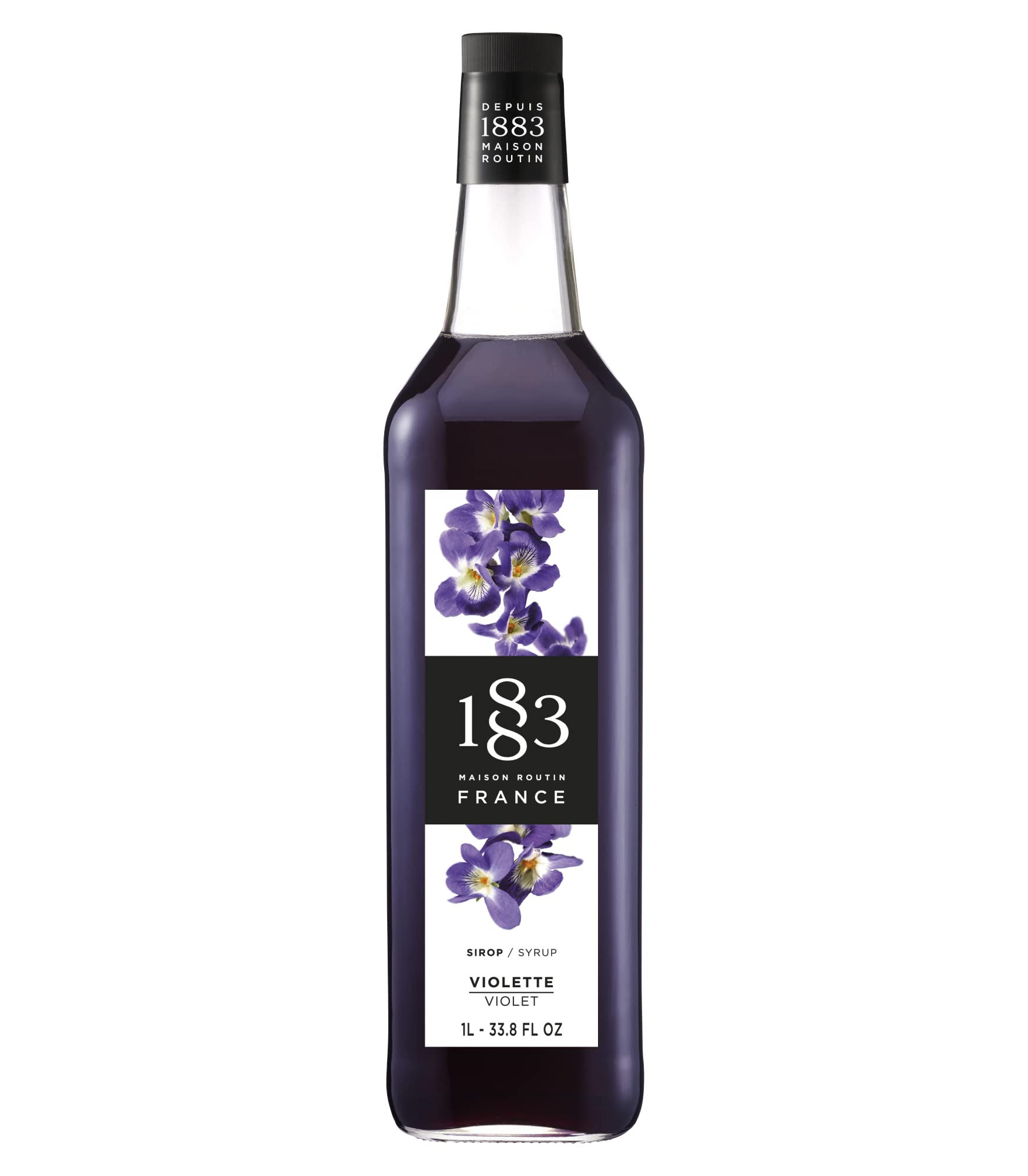 1883 Routin Violet Syrup – 1L Gourmet Beverage and Cocktail Mixer