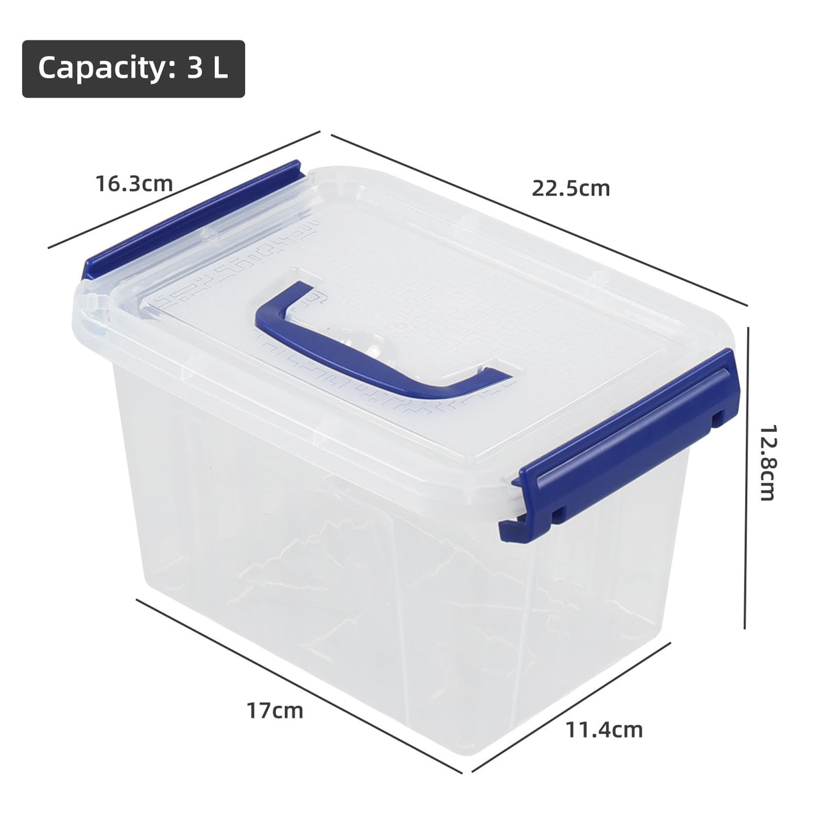 Hayixia 6 Pack 3 Litre Clear Storage Boxes with Lids, Small Plastic Organiser Container Box - image 4