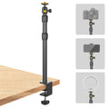 JEBUTU Camera Desk Mount – Adjustable Light Stand with C-Clamp Arm