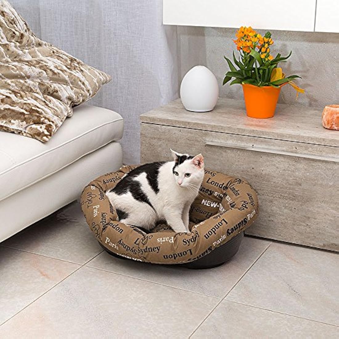 Ferplast Sofà 4 Padded Cotton Cushion – Washable Pet Bed Cover, Brown