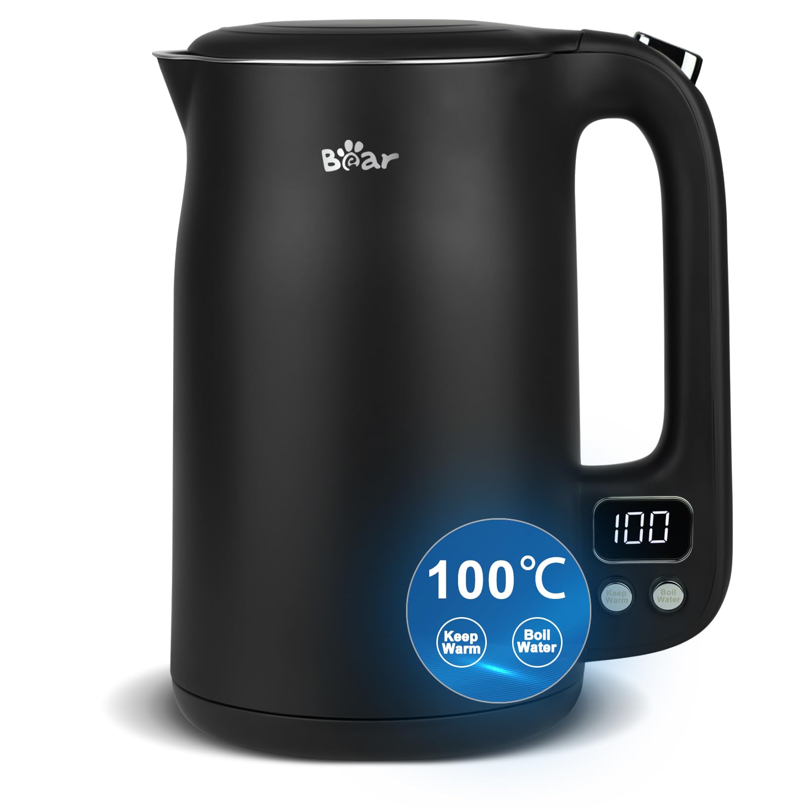 Bear Electric Kettle | 1.7L Stainless Steel with Temperature Control